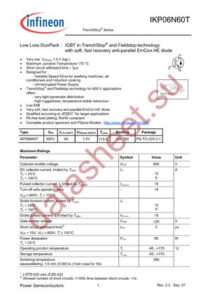 IKP06N60T datasheet  